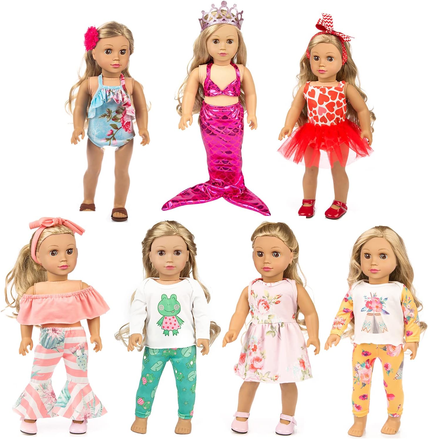 American 18 inch Doll Clothes and Accessories - Mermaid Costumes and Various Styles for Child Birthday Gifts