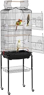 Yaheetech 64-inch Play Open Top Medium Small Bird Cage with Detachable Rolling Stand for Parrot Lovebirds Finches Canaries Parakeets Cockatiels Budgie Parrotlet Conures