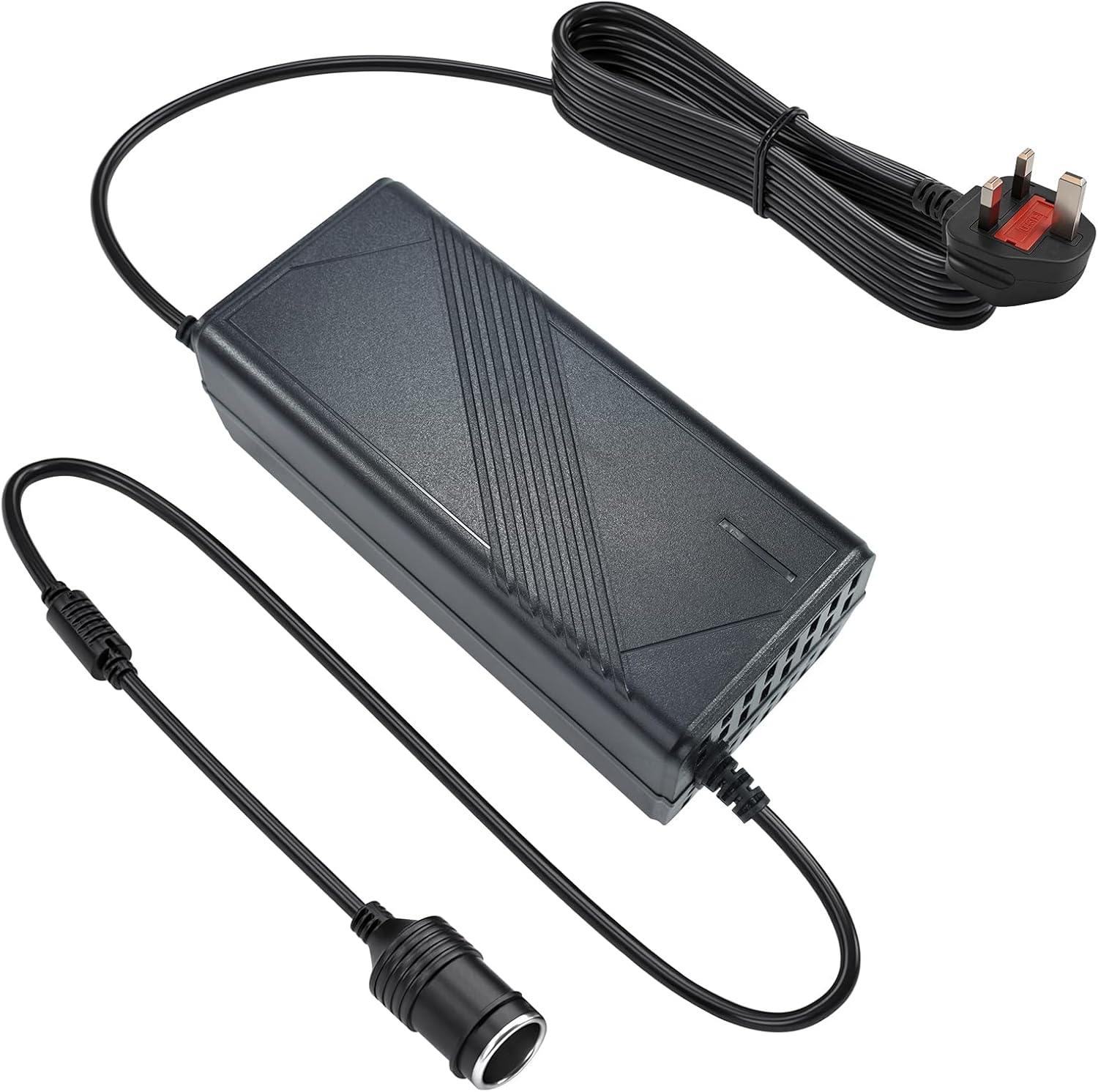 220V to 12V Adapter 20A 240W - UK 3-Pin Plug AC to DC Car Power Converter, Cigarette Lighter Socket for Vehicle Refrigerator, Tire Inflator, Automotive Vacuum & Road Trip/Home Use