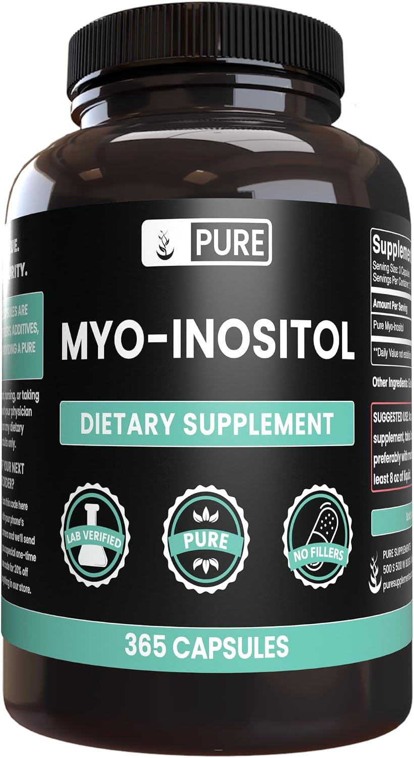 Pure Original Ingredients Myo-Inositol (365 Capsules) No Magnesium Or Rice Fillers, Always Pure, Lab Verified