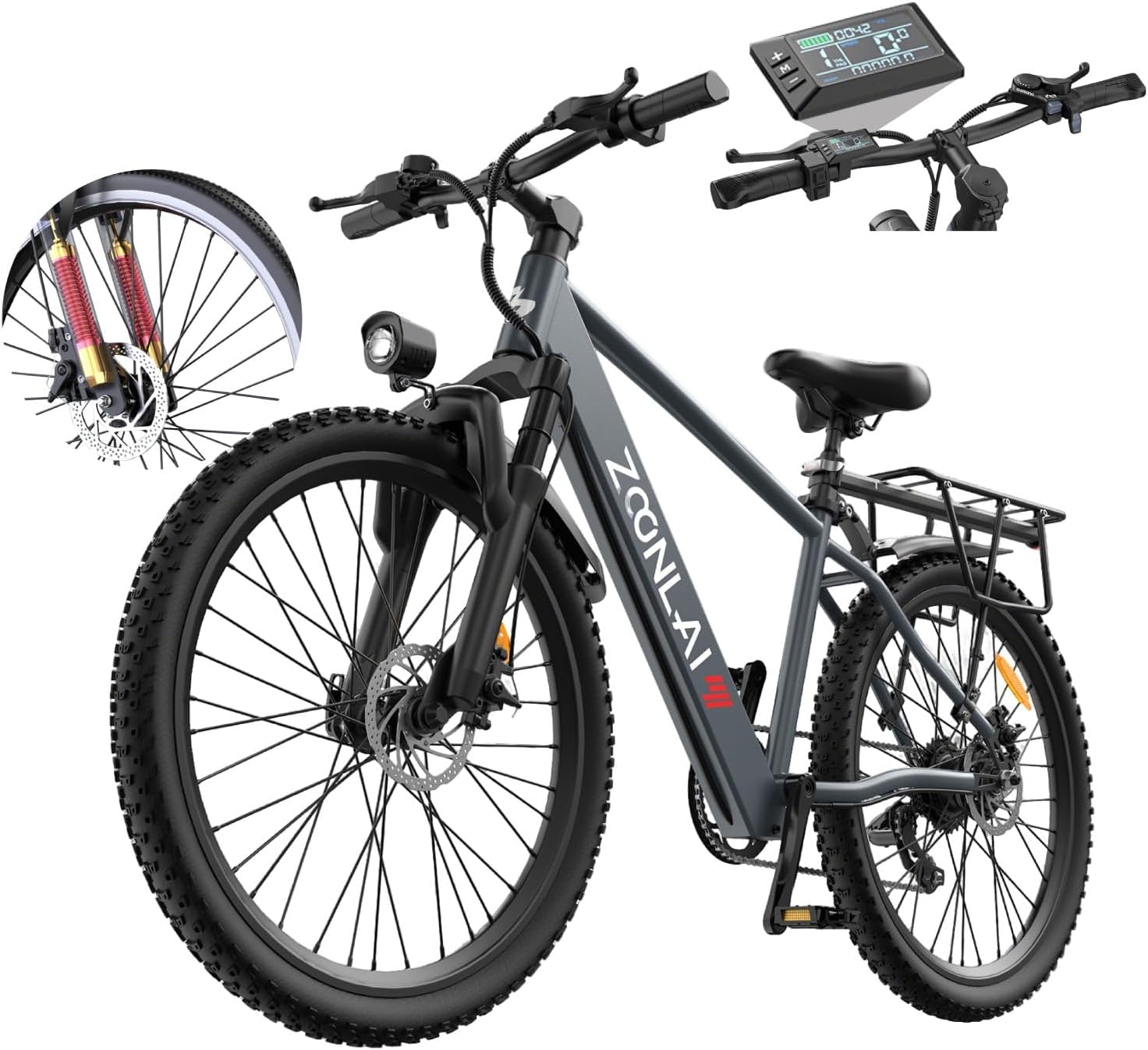Electric Bike for Adults 2026 Upgrade,Electric Mountain Bicycle 24'' 26“ 28" 7 Speed Brushless Motor Peak 1000W 1500W 20-28MPH 20-45 Miles 375Wh 480Wh 498W Battery