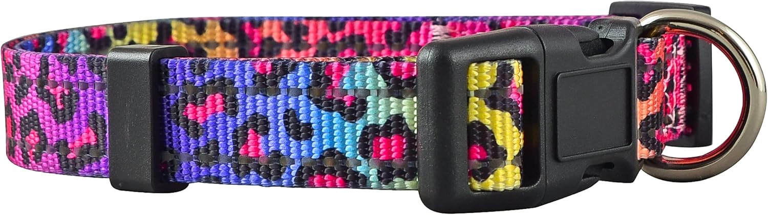 Native Pup Reflective Dog Collars (Medium, Leopard)