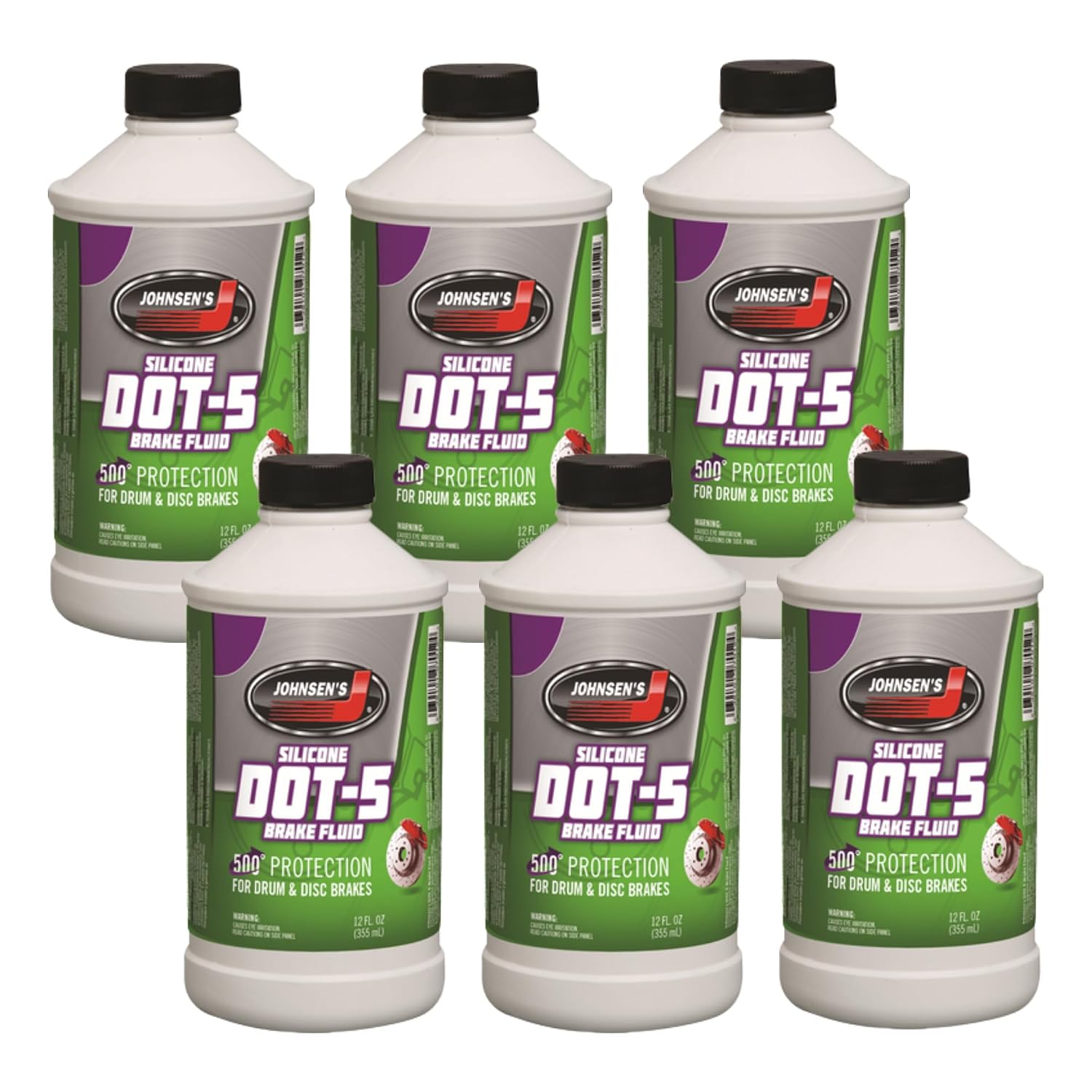 Johnsen's 7012-6-6PK Silicone DOT-5 Brake Fluid - 12 oz., (Pack of 6)