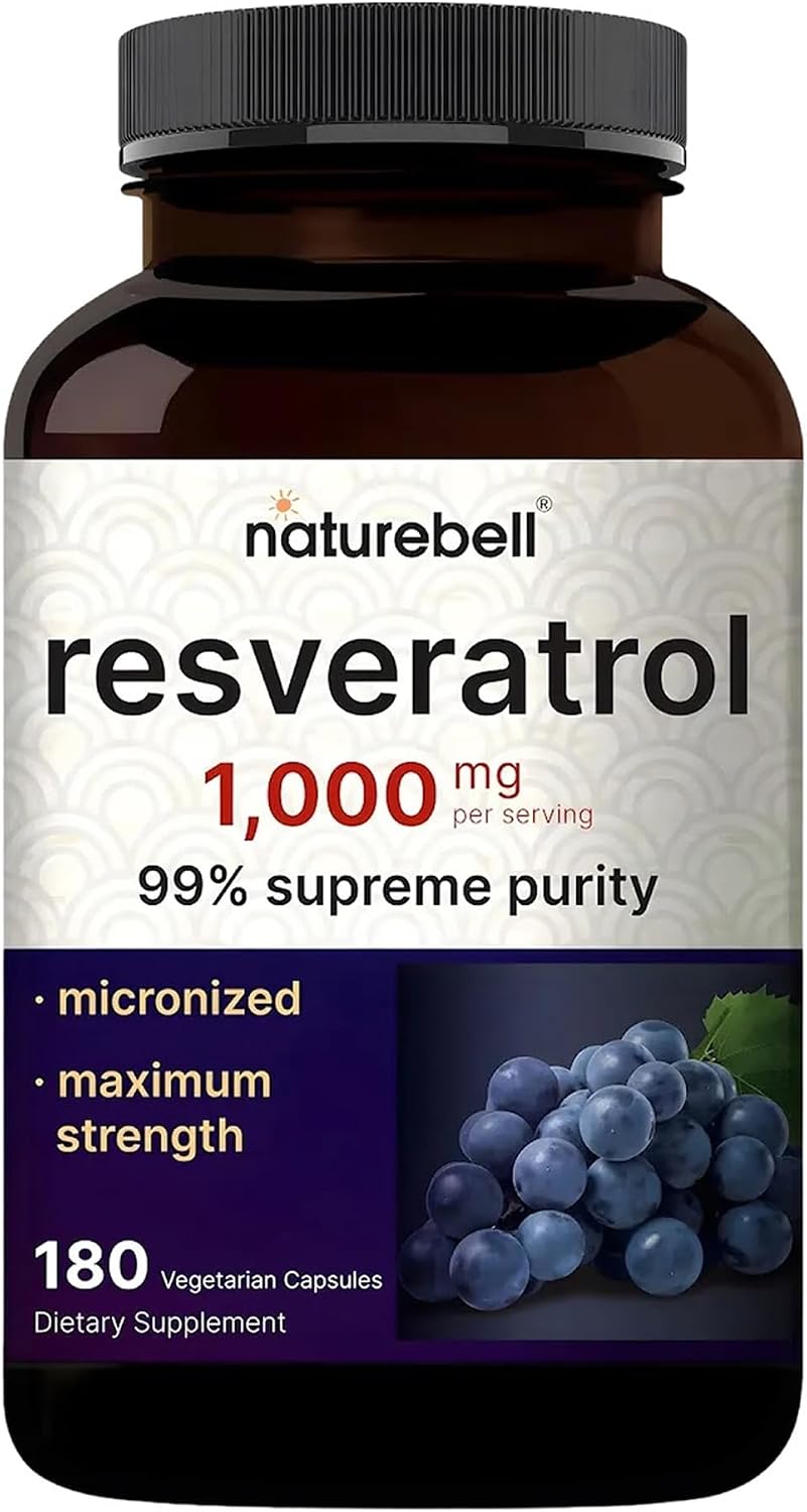 NatureBell Resveratrol 1,000mg, 180 Vegetarian Capsules