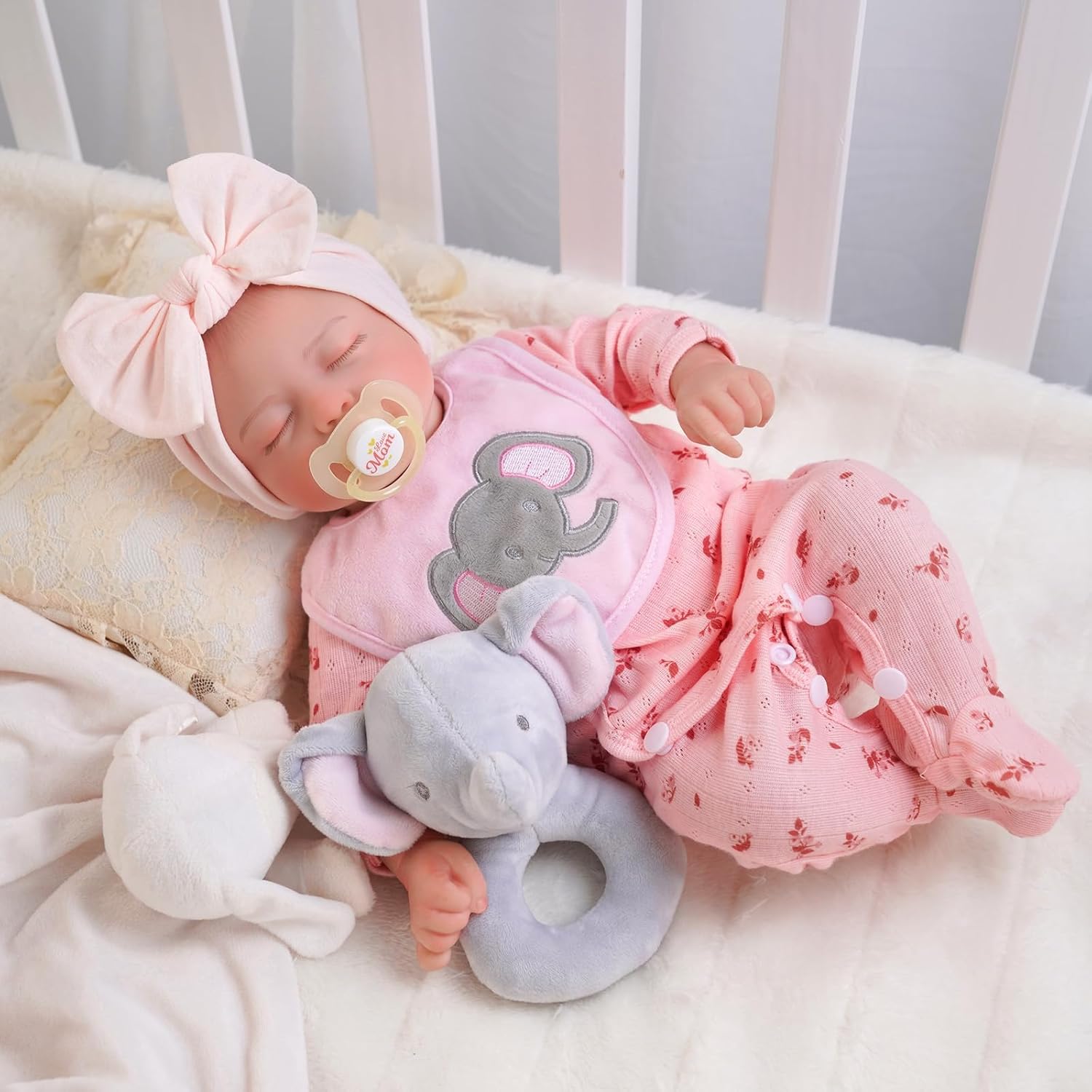 BABESIDE Reborn Baby Dolls Girl - 17 inch Realistic Baby Doll Soft Vinyl Silicone Real Life Like Looking Newborn Dolls - Sleeping Girl Dolls with Clothes and Toy Accessories for Kids Age 3+
