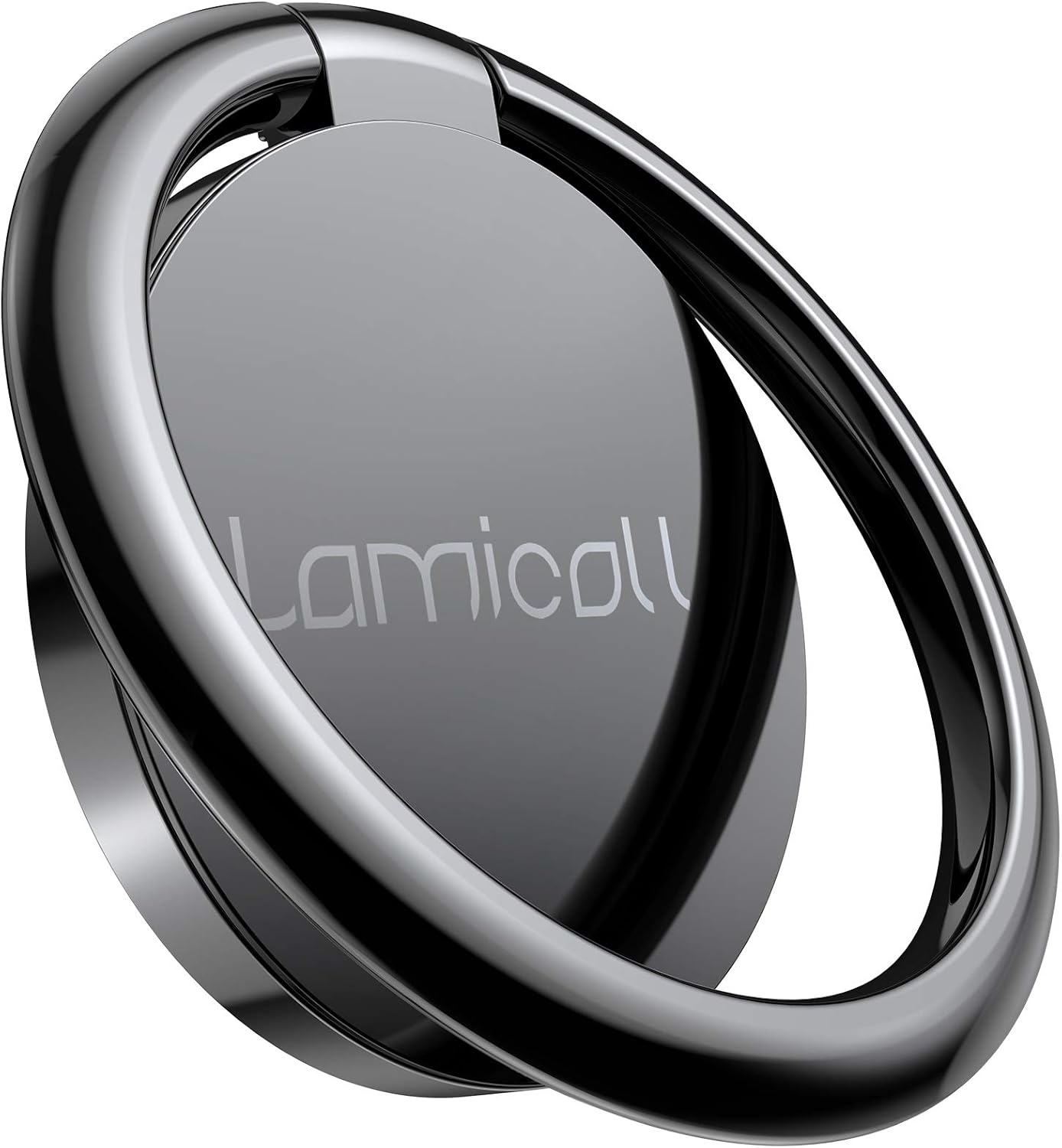 Lamicall Phone Ring Holder, Handy Finger Ring Stand - Universal Grip 360 Adjustable Mobile Phone Loop for iPhone 16 15 14 13 12 11 Pro Max Plus Mini Xs XR X 8 7 6S, Samsung, 4~8" Smartphones - Black