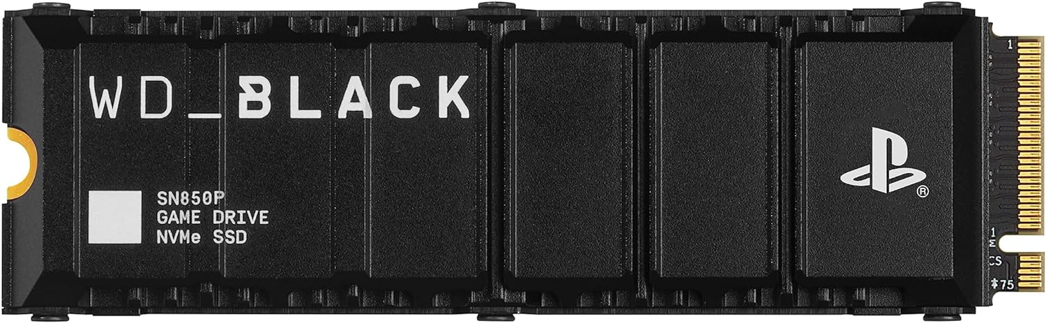 WD_BLACK SN850P 1TB PS5 SSD, Officially Licensed for PlayStation 5, Read Speeds Up to 7300 MB/s, M.2 2280 PCIe NVMe, Exclusive Heatsink Design, Internal Gaming SSD