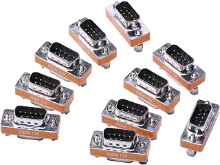 DB9 Null Modem Adapter Male to Female Slimline Data Transfer Serial Port Adapter 10 Pack