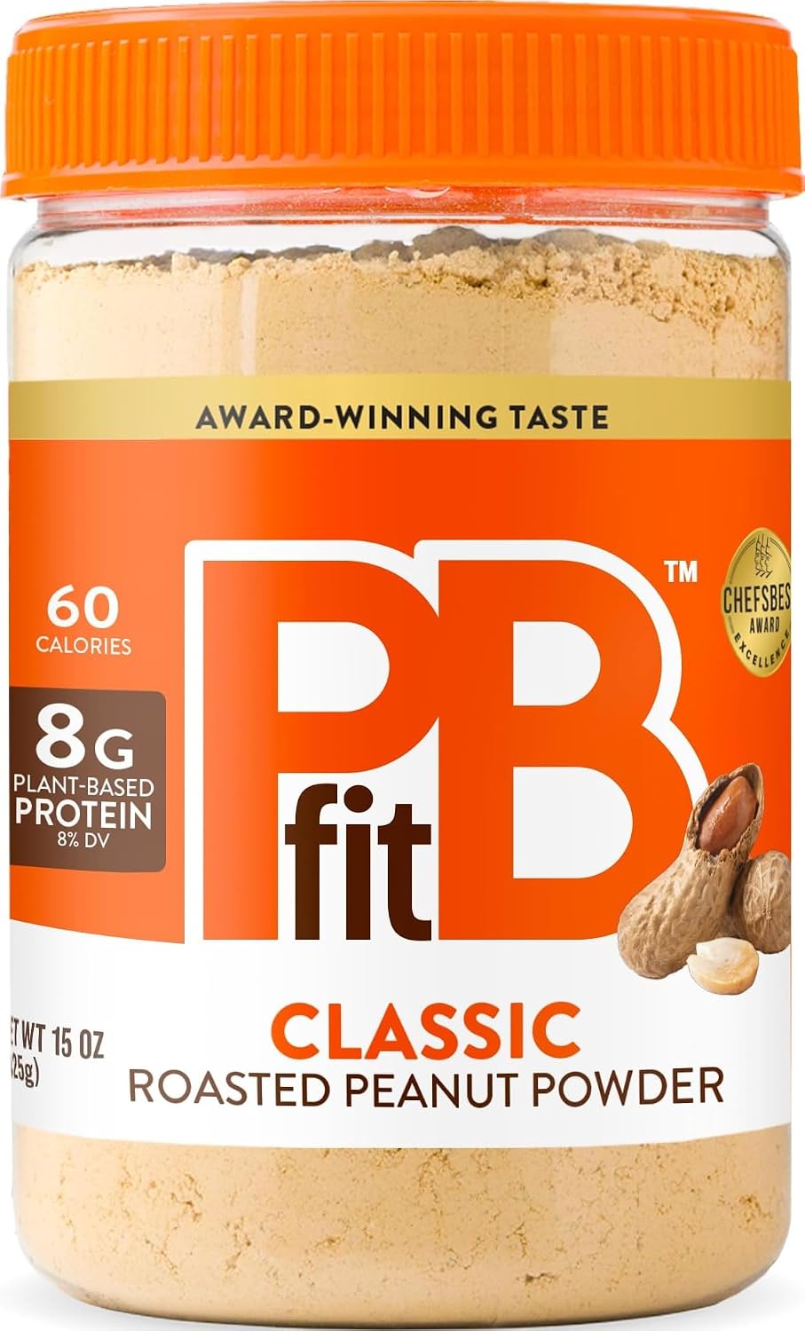 PBfit Classic Peanut Butter Powder 15 Oz, Peanut Spread with 8g Protein