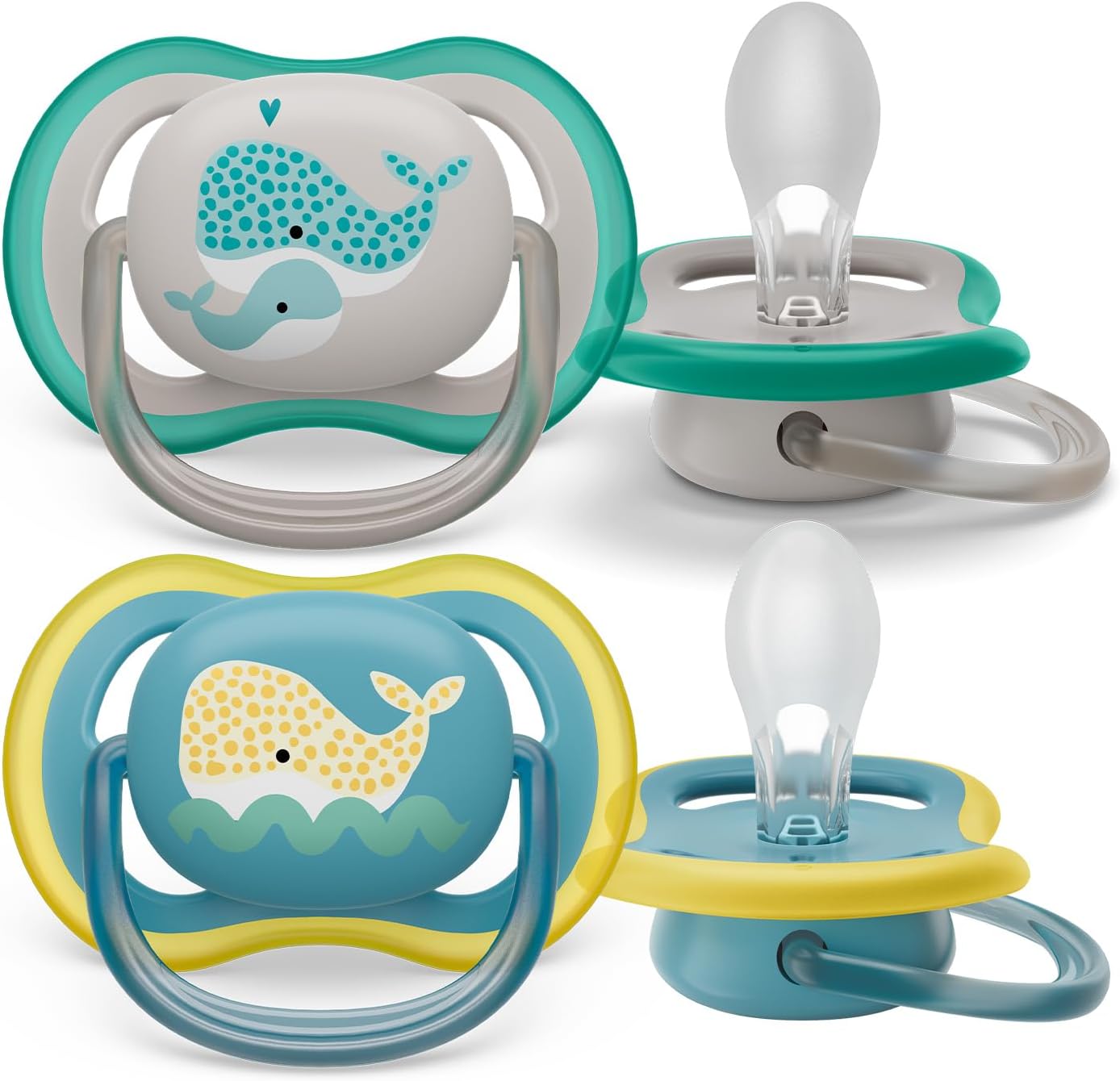 Philips Avent Ultra Air Soothers, Light, Breathable Soothers for Babies Aged 18 Months Plus, BPA-Free, with Steriliser Carry Case, 2 Pack (Model SCF349/24)