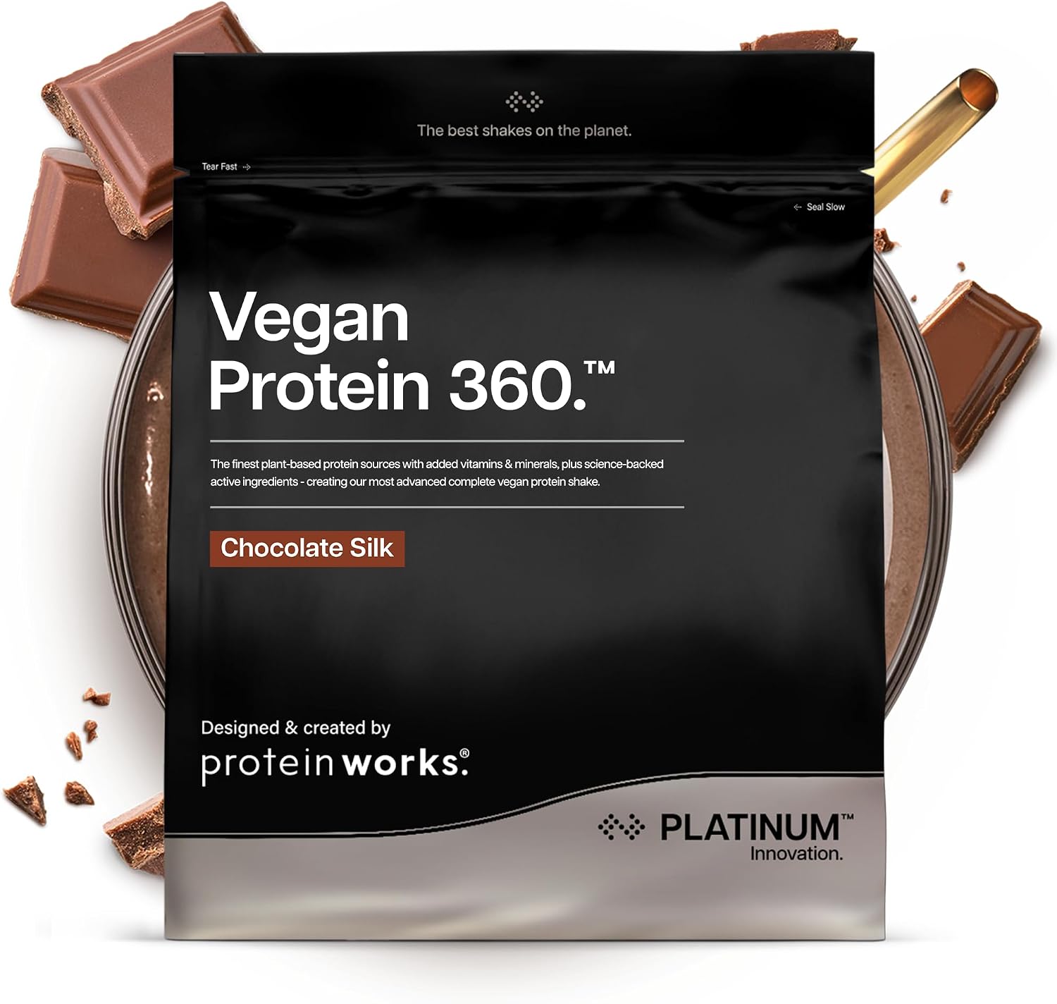 Protein Works | Vegan Protein 360 - Platinum, Chocolate Silk, 2kg
