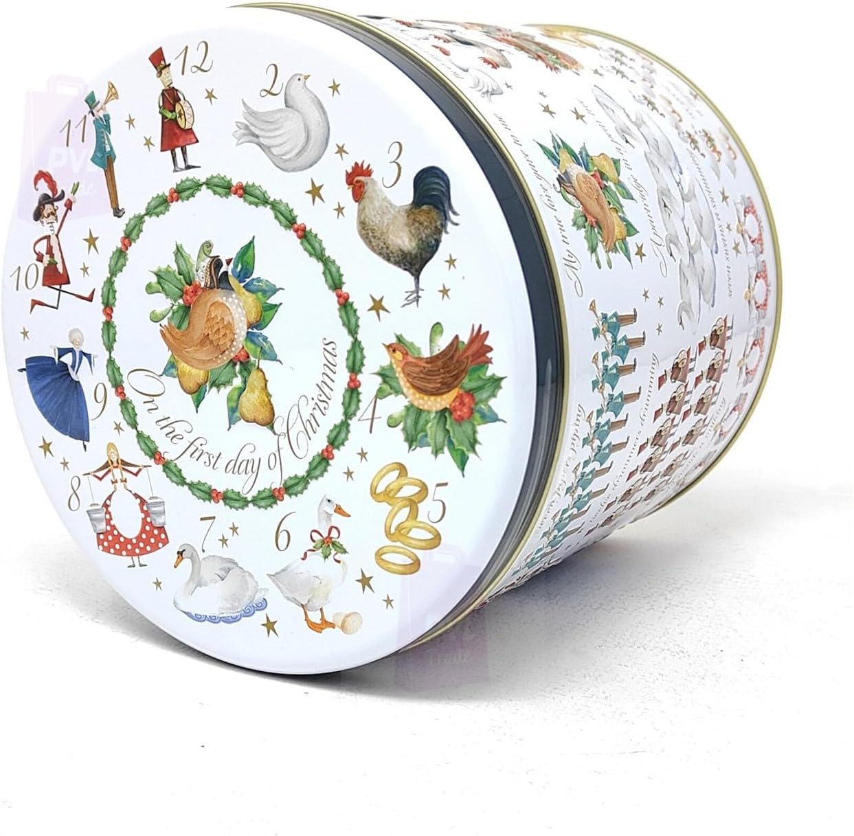 Farmhouse Biscuits Twelve Days of Christmas Biscuit Tin with Assorted Biscuits | Chocolate Orange, Honey & Oat, Fruit & Spice | 450G