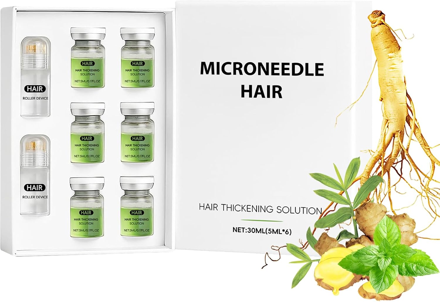 Hair Regrowth System, Advanced Hair Growth Care Strengthens Roots, with Peppermint Oil and Ginger Root, Infusion Hairregrowth Solution, Makes Hairs Thicker for Men and Women