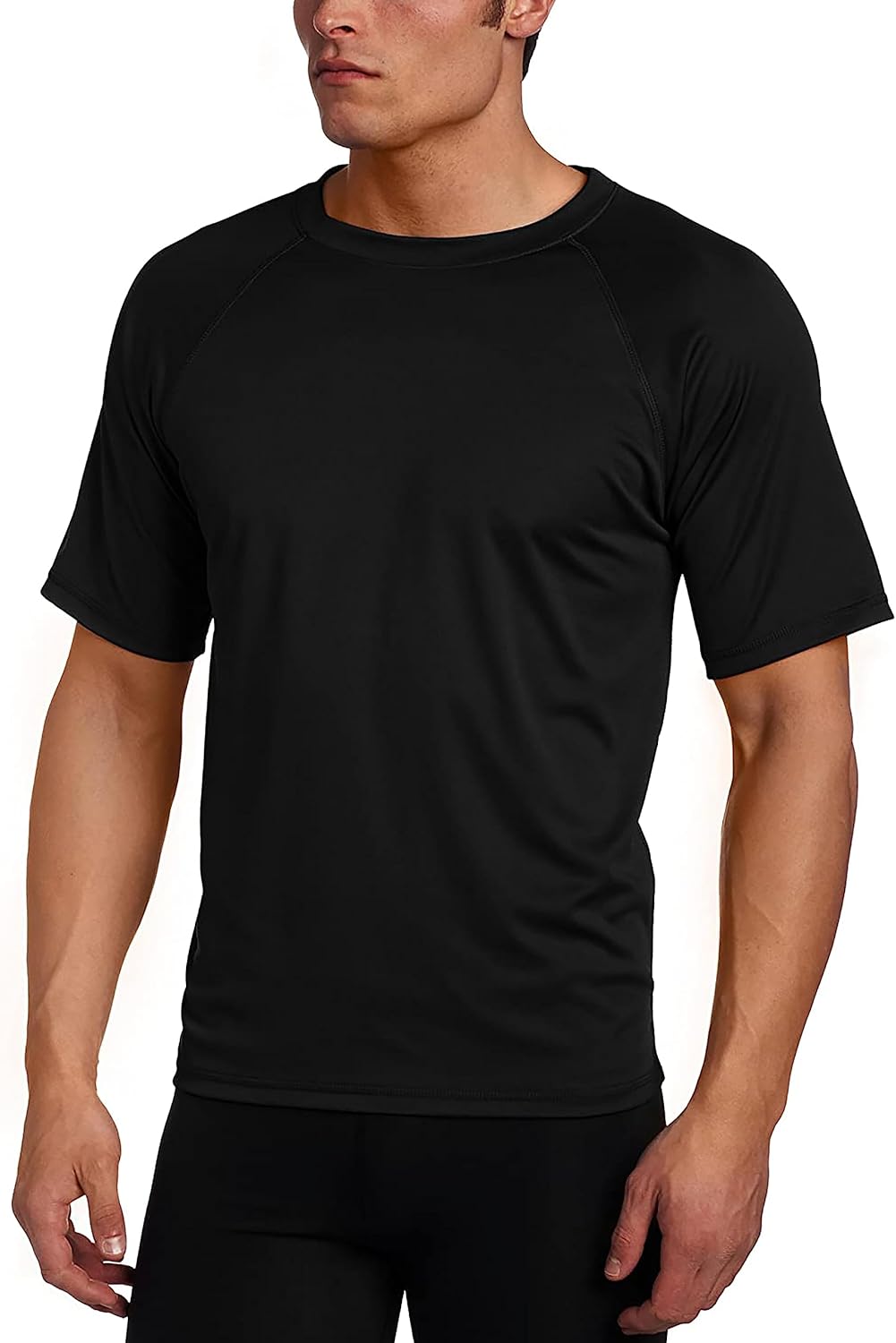 Kanu Surf Mens Short Sleeve UPF 50 Swim Shirt Rash Guard Sun Shirt (Regular & Extended Sizes)