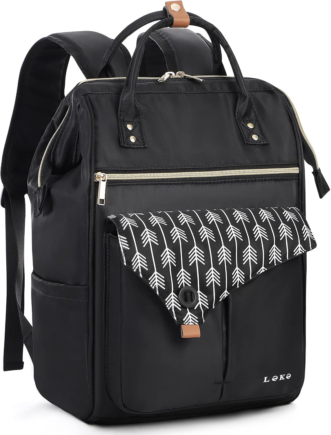 Lekesky Laptop Backpack Women Rucksack Bags 15.6 Inch Laptop Backpack with USB Port School Bag for Travel Business College Women Men- Black