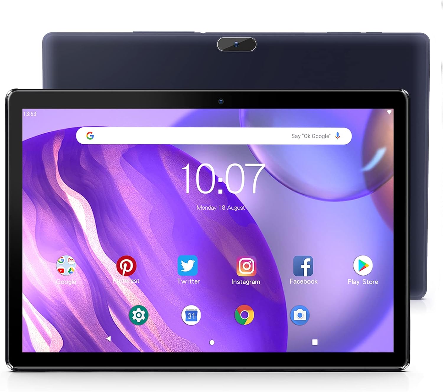 PRITOM 10 inch Android WiFi Tablet Android, 64GB ROM, Expandable to 512GB, Quad Core Processor, HD IPS Screen, 5000mAh Battery, Dual Camera, Bluetooth, Tablet (Black)
