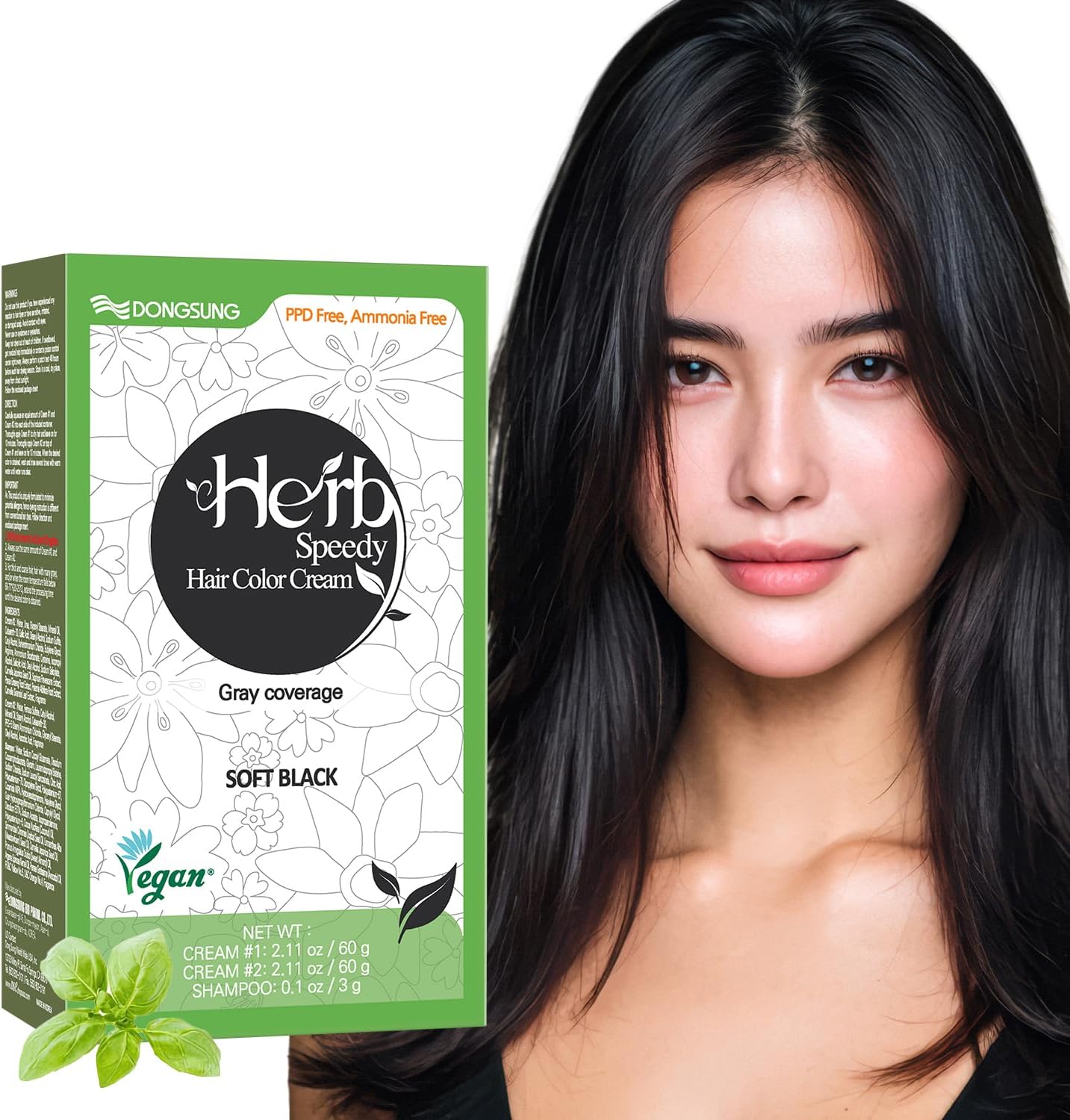 Herb Speedy PPD Free Hair Dye, Ammonia, Paraben Free Hair Color Soft Black Odorless, No more Eye and/or Scalp Irritations From Coloring For Sensitive Scalp