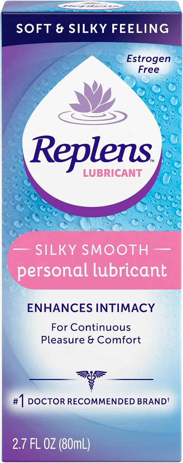 Replens Silky Smooth Personal Lubricant, Estrogen Free, Enhances Intimacy, 2.7 fl oz (Pack of 6)