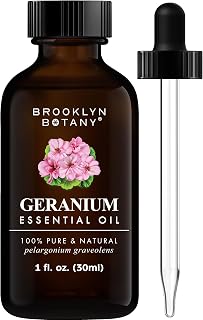 Brooklyn Botany Geranium Essential Oil – 100% Pure and Natural – Premium Grade Oil with Dropper - for Aromatherapy and Diffuser - 1 Fl Oz