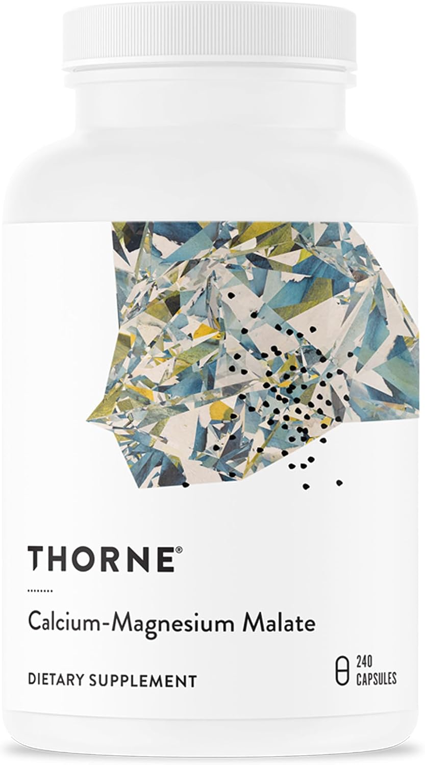 THORNE - Calcium-Magnesium Malate - Optimally Absorbed Magnesium & Calcium Mineral Supplement - Supports Bone, Muscle, Lung & Heart Health* - Third-Party Certified - Dairy & Gluten-Free - 240 Capsules