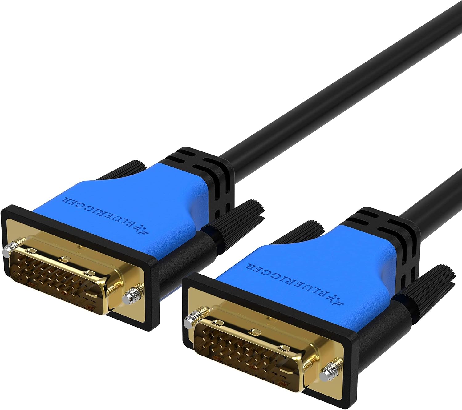 BlueRigger DVI to DVI Monitor Cable (3FT, 24+1 Dual Link, Digital Video Cable, Male to Male) - for Gaming, DVD, Laptops, HDTV and Projector