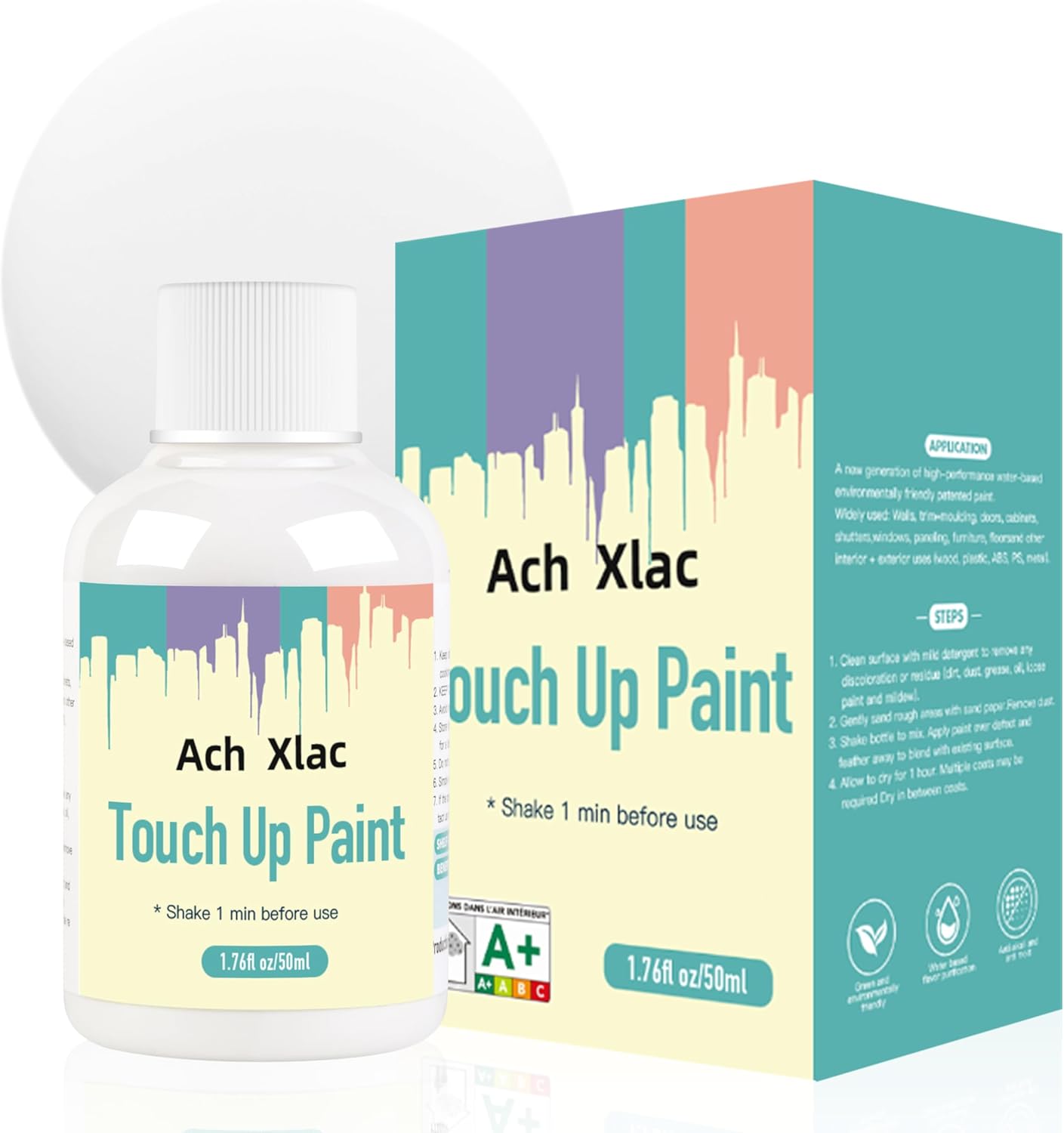 Touch up Paint, Matte White Finish, for Cabinets, 1.76 Fl OZ Multi Surface Touch Up Paint Pen for Scratch Repair for Wall, Door, Wood, Furniture, Interior and Exterior House Paint (Matte White)