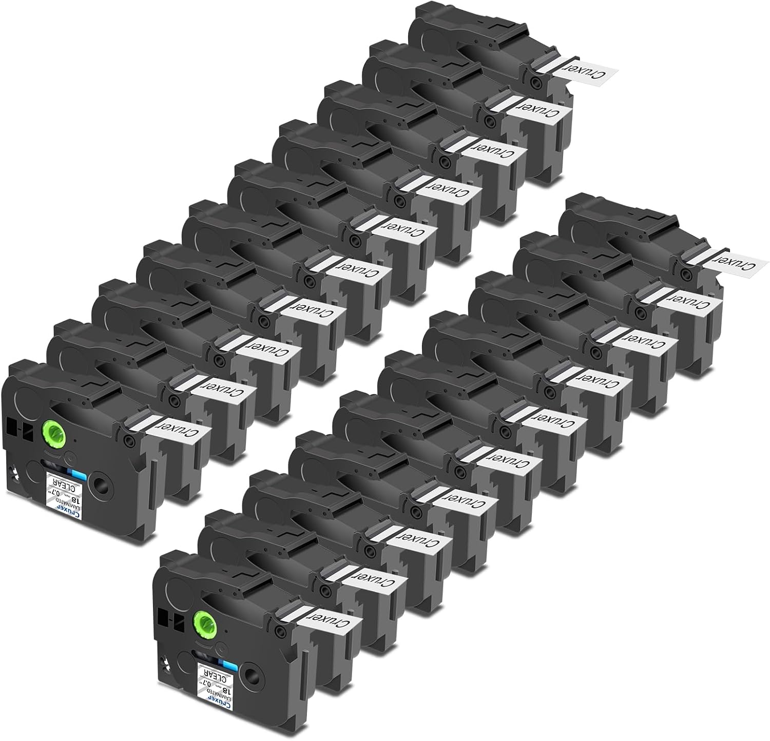 Cruxer 20 Pack Replacement for Brother P-Touch TZe-141 AZe-141 Clear Laminated Tapes,Black on Transparent 0.7'' 18mm x 8m Cassette Compatible for Brother PT-P710BTH PT-E550WVP PT-P700 PT-2500PC