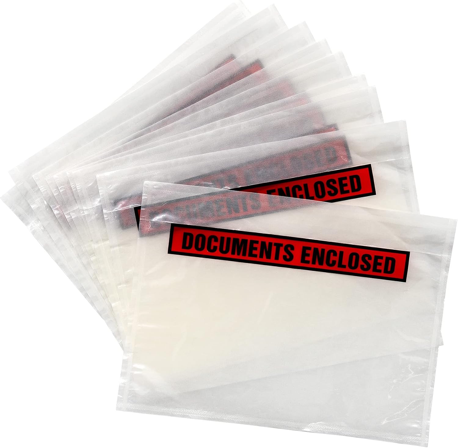 Pukka Pad A6 Documents Enclosed Printed Wallets 10 Pack - Transparent Document Envelopes for Packing Slips and Shipment Information on Parcels - Strong, Tamper-Proof Polythene - 175mm x 132mm