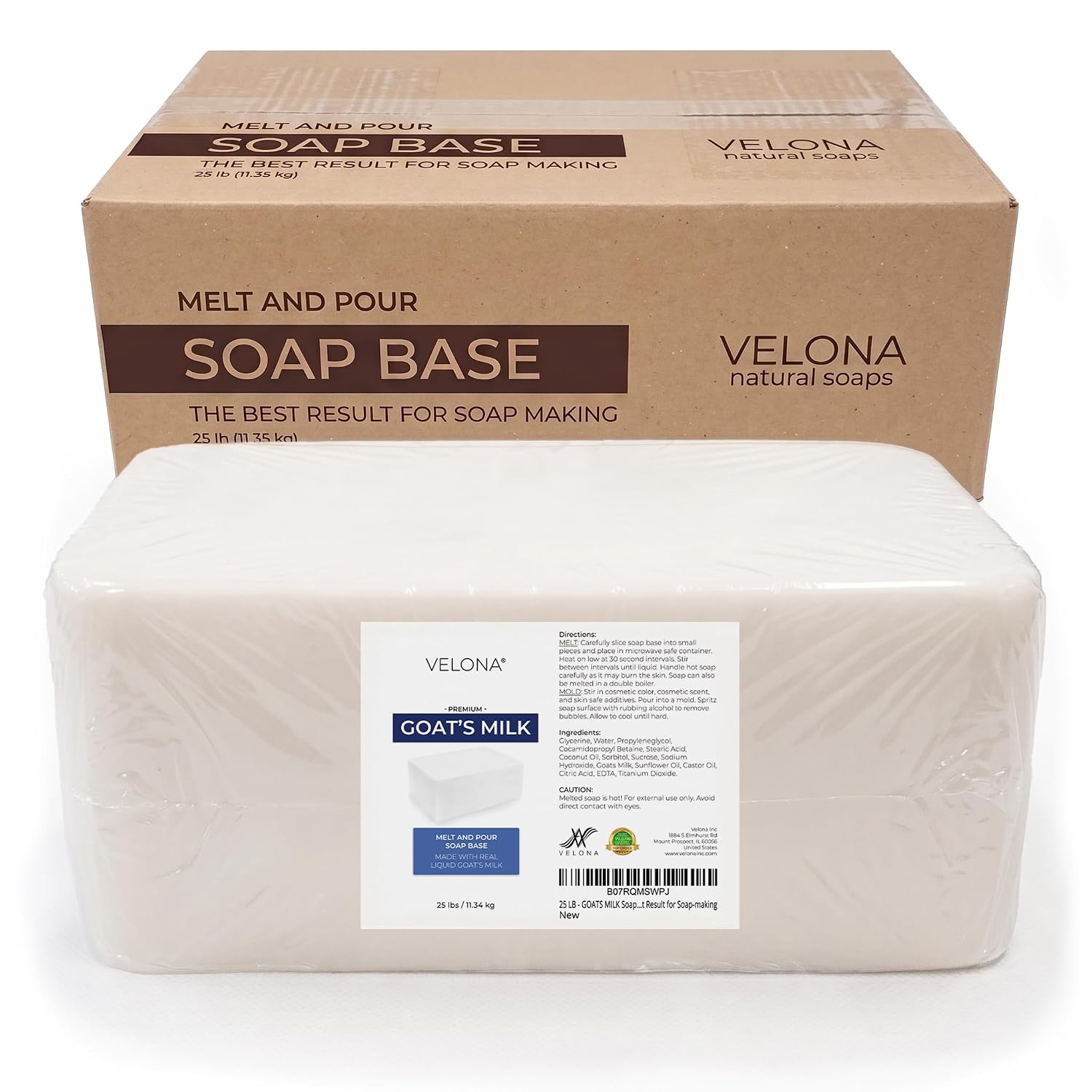 velona 25 lb - Goat Milk Soap Base, Melt & Pour, SLS/SLES Free