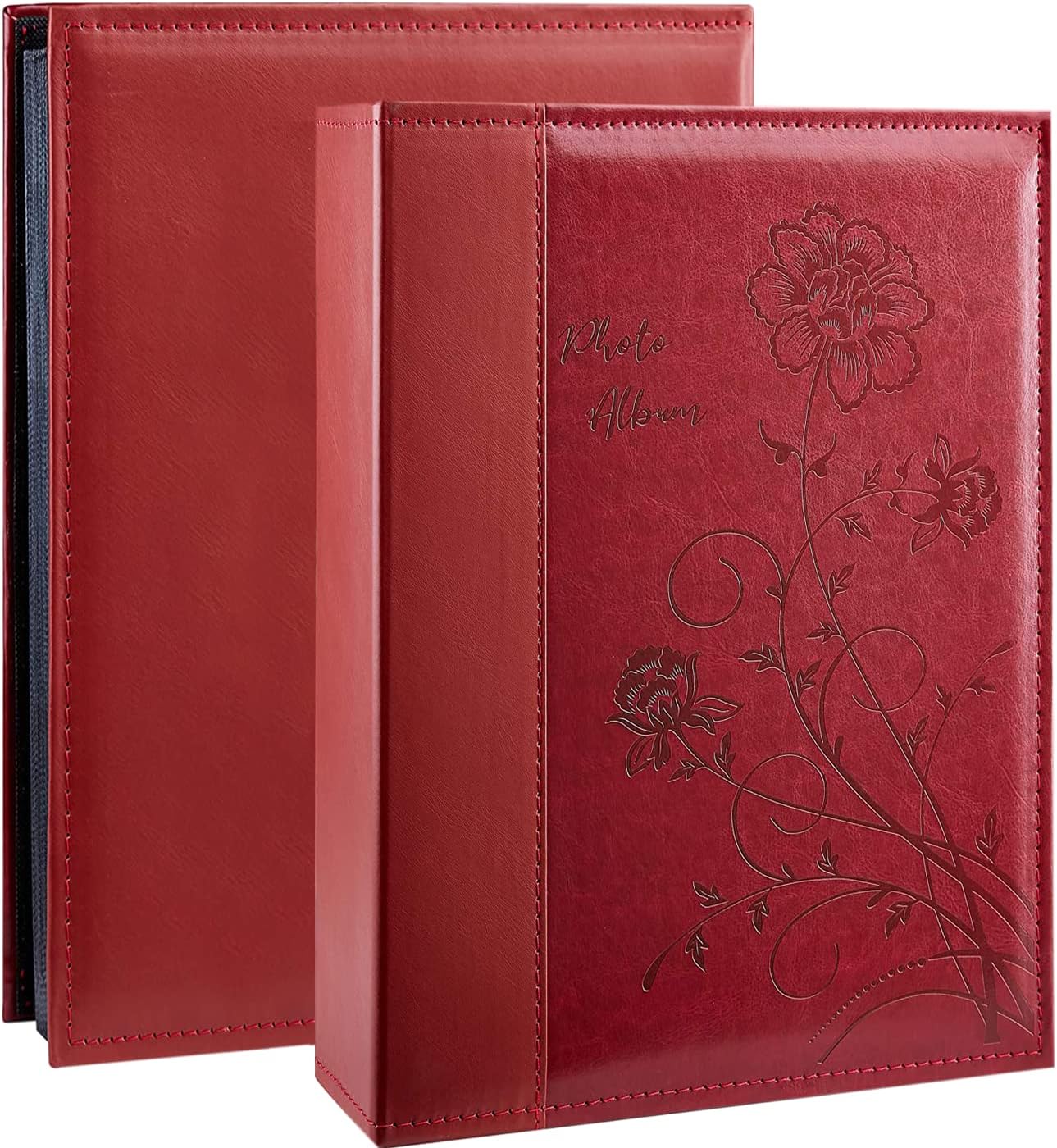 Artmag Photo Album 4x6 300 Photos, Extra Large Capacity Leather Cover Wedding Family Photo Albums Holds 300 Horizontal 4x6 Photos(Red)