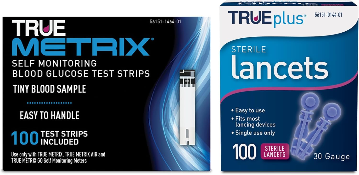 100ct TRUE METRIX® Test Strips + 100ct TRUEplus® 30g Lancets