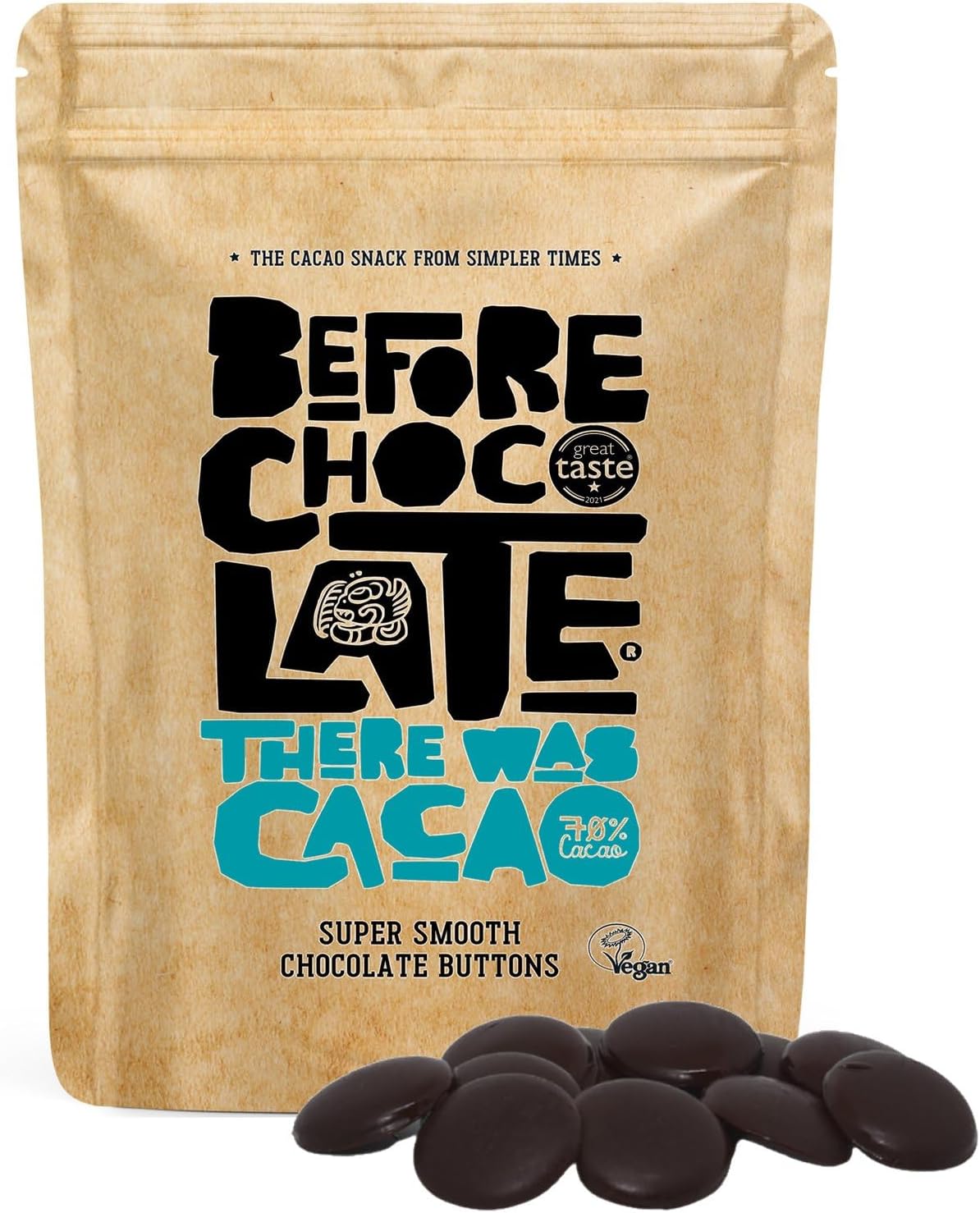 Before Chocolate - Vegan 70% Dark Chocolate Plain Buttons 100g - Dairy, Gluten, Nut & SOYA Free, Great for Snacking, Sharing or Gifting..