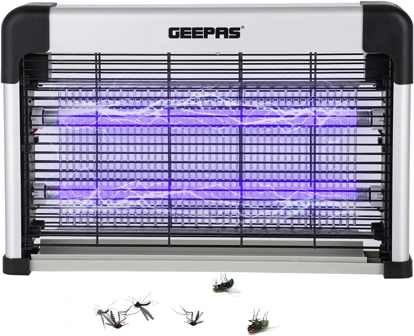 GEEPAS Electric Fly Killer & Bug Zapper | Powerful UV Light Low Noise 20W | Plug-in Eco-Friendly Pest Control Indoor Insect Trap 50M² Coverage
