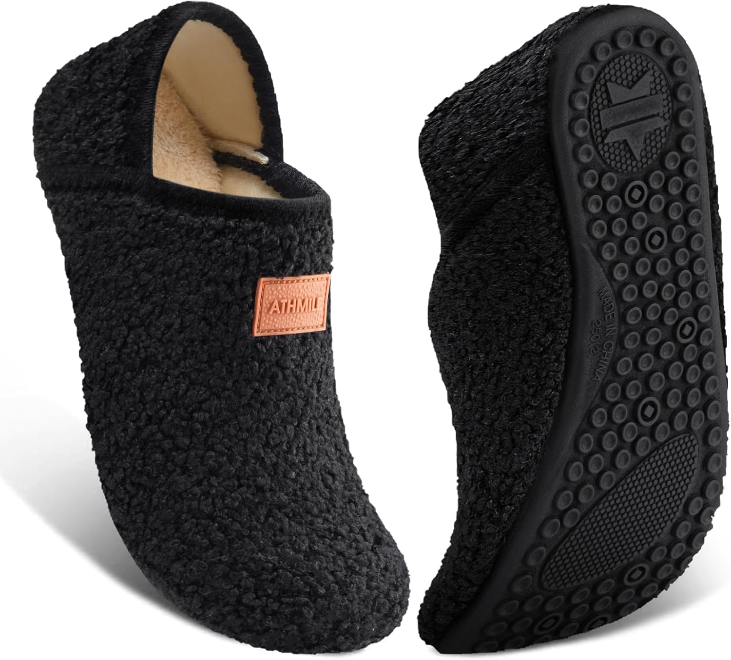 ATHMILE House Slippers for Women Men Indoor Barefoot Slippers Socks Furry Slip on House Shoes Cozy Comfy Slippers for Home Bedroom Travel Yoga