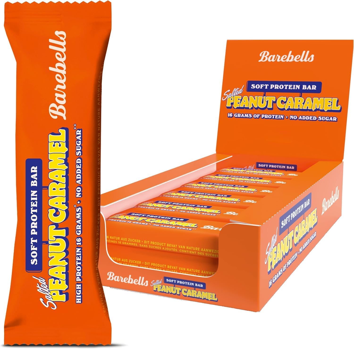 Protein Bar Soft Bar 16g protein, 12x55g chocolate protein bars (Salted peanut Caramel)