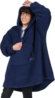THE COMFY Teddy Bear Quarter-Zip | Sherpa Wearable Blanket with Quarter Length Zipper, Oversized Design with Hood and Pocket, From Shark Tank, for Women & Men, Warm and Cozy Gifts