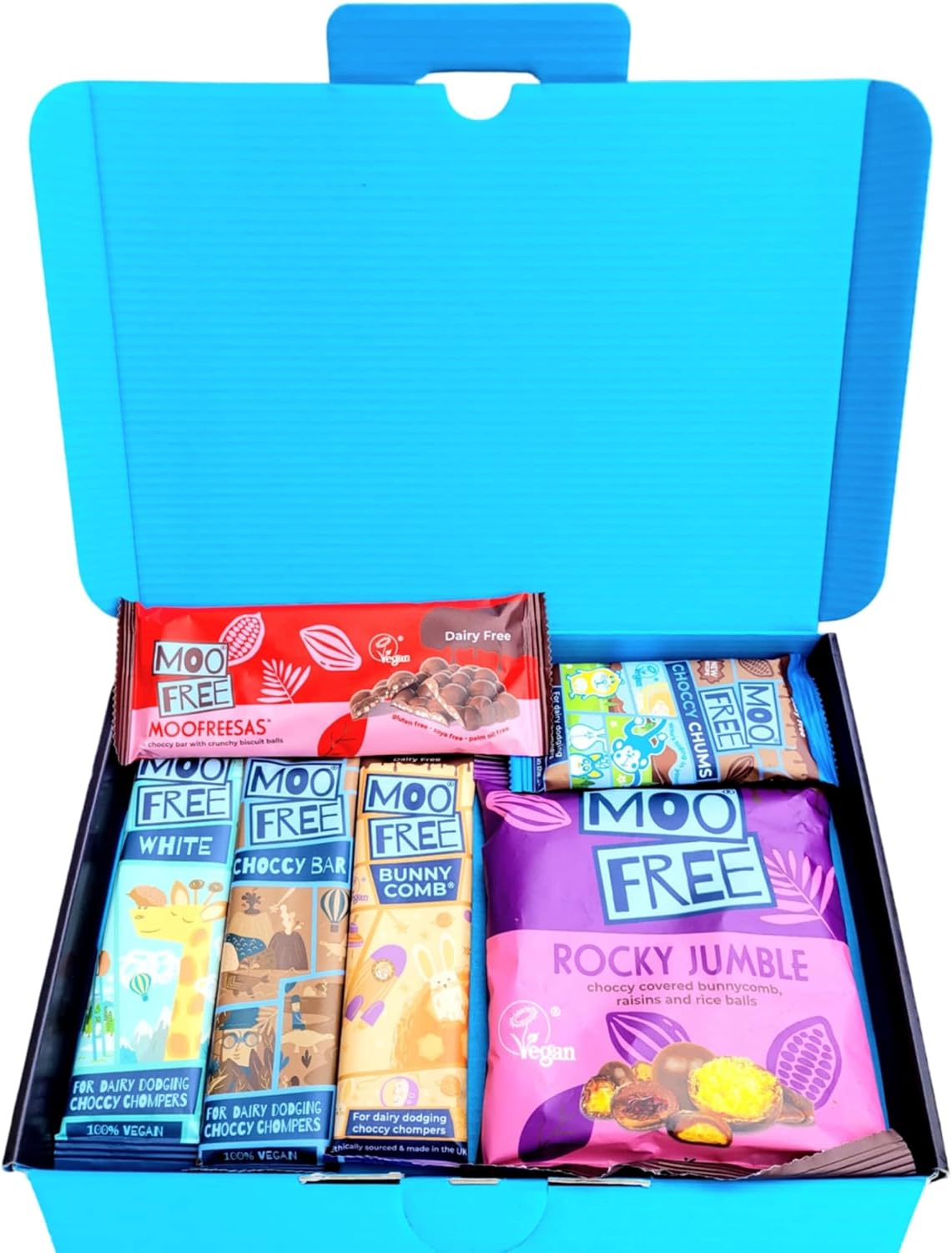 Moo Free Rocky Jumble Chocolate Selection Hamper Gift Box | Free From, Dairy Free, Gluten Free & Vegan | Hamper Exclusive To INTERGALACTIC SWEETS V2