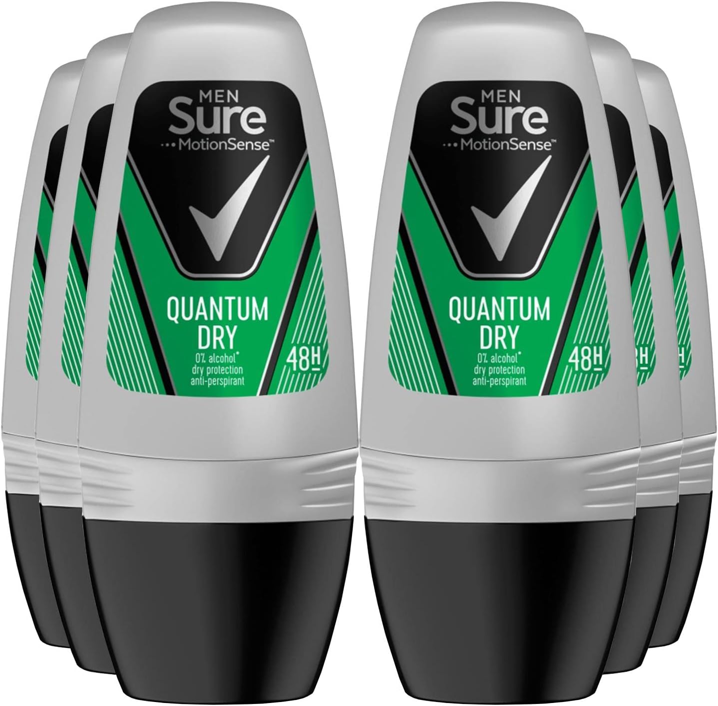 Sure Quantum Dry Anti-perspirant Roll On Pack Of 6 48h Protection Against Sweat And Odour MotionSense Technology Deodorant 50 Ml