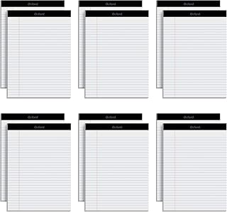 Oxford 8.5 x 11 Legal Pads, 12 Pack, Wide Ruled, White Paper, 50 Sheets Per Writing Pad, Made in the USA (74030)