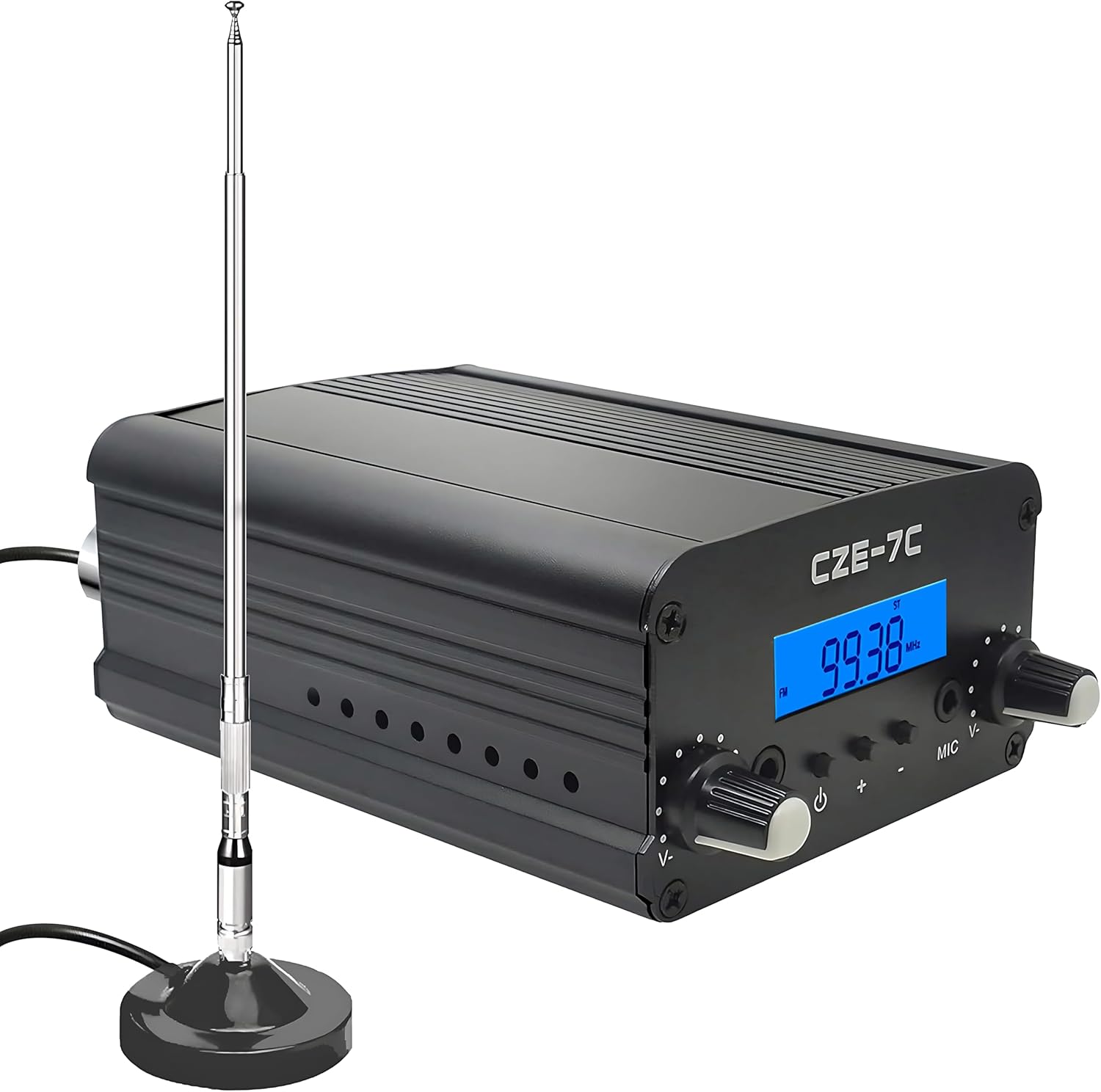 1000 Meters FM Transmitter,1/7W Long Range FM Broadcast Transmitter for Drive-in Movie, Church Parking Lot, Lights Fireworks Show,Fireworks Display,School, Supermarket Events