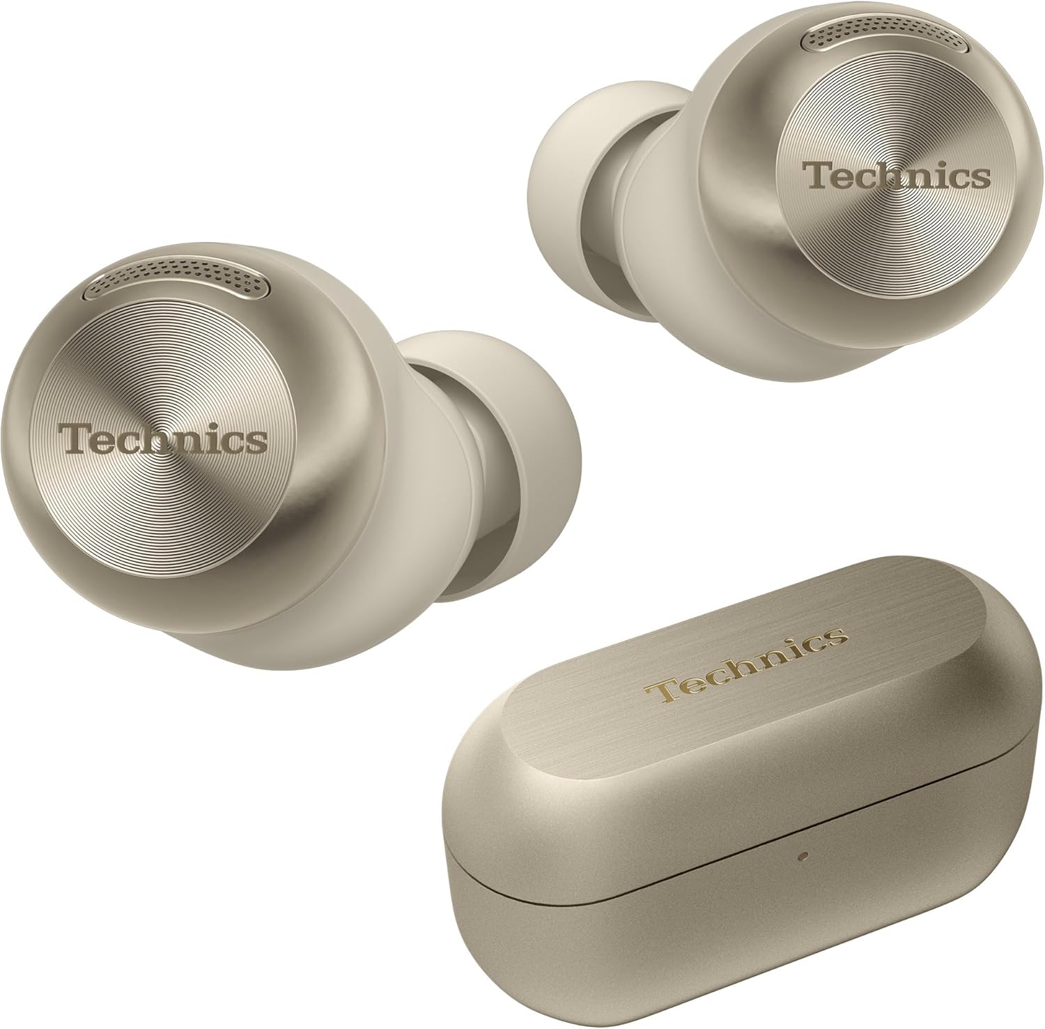 Technics Reference Class Hi-Fi Wireless Ear Buds, Dolby Atmos with Head Tracking, Adaptive Noise Cancelling, 3 Device Multipoint, 10-Hr Battery, Wireless Charging, Improved Fit, EAH-AZ100-N(Champagne)