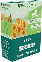 FoodSaver Precut Vacuum Sealer Bags for Airtight Food Storage and Sous Vide Cooking, BPA-Free, 1 Quart, 44 Count