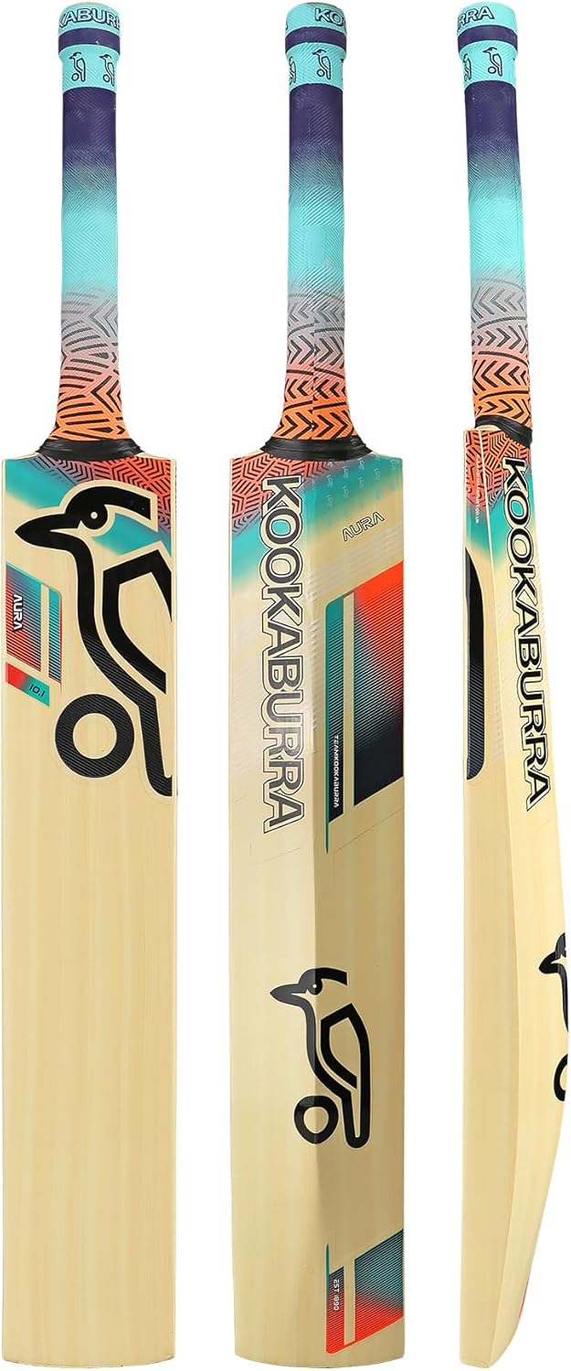 Kookaburra Aura 10.1 Cricket Bat - Size Harrow, Pink/Blue