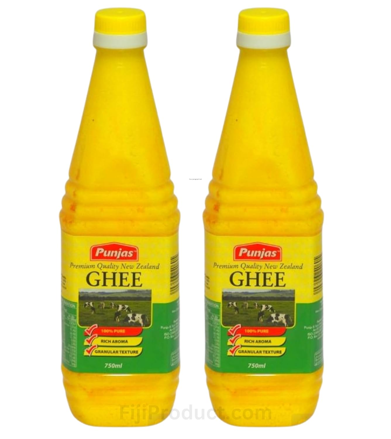 Punjas - 100% Pure Premium Quality New Zealand GHEE (Pack Of 2 x 25.36 Oz Bottles) An Ancient Superfood Rich in Aroma (Clarified Butter)