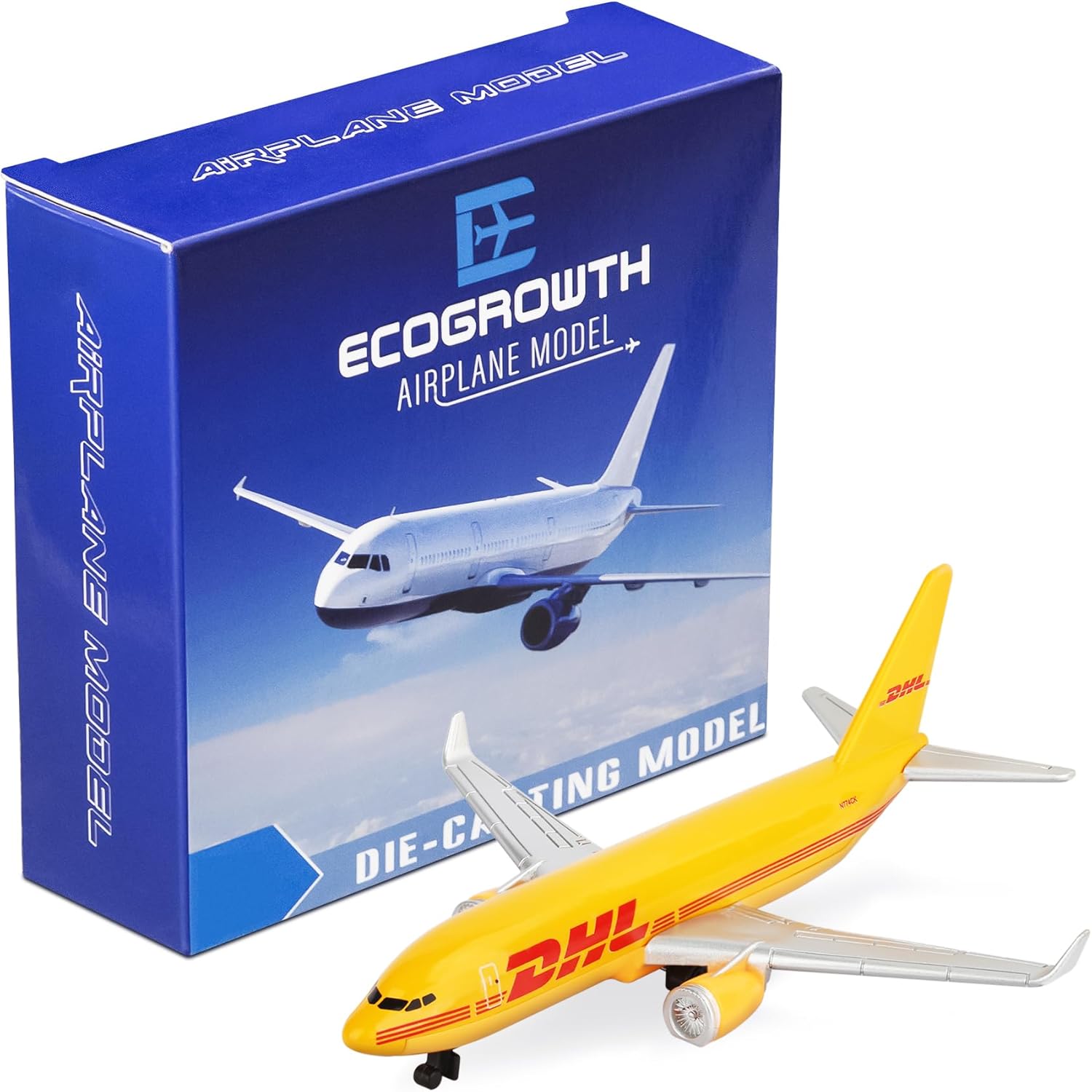 EcoGrowth Model Airplane DHL 757 Plane Model Plane Airplane for Collection & Gifts