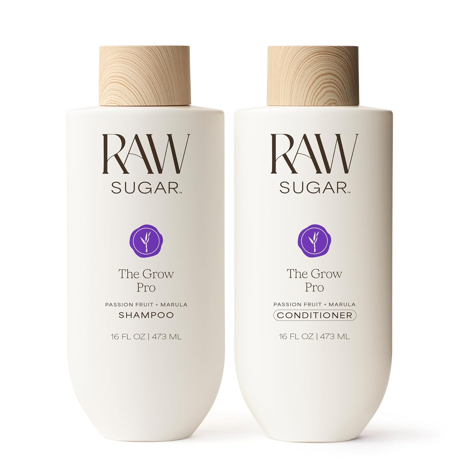 Raw Sugar The Grow Pro Shampoo and Conditioner Bundle, 16 Fl Oz Each