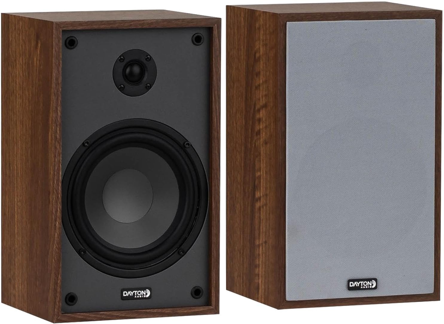 Dayton Audio Classic B65 Bookshelf Speakers, 6.5" Woofer & 1" Tweeter, Passive 2-Way Design, 60W RMS, for Music, TV & Home Audio Systems – Wood