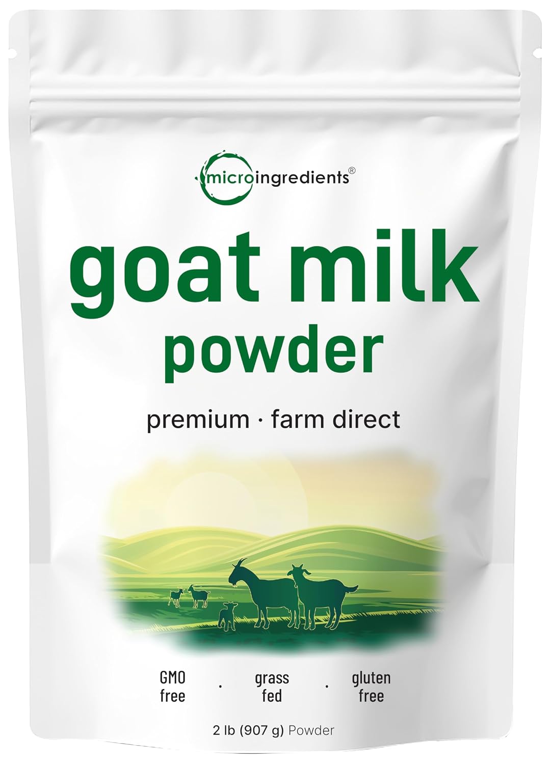 Micro Ingredients Goat Milk Powder, 2 Lb | Grass-Fed Australian Source | Pure, Easily Digested Formula | High in Protein, Calcium & Probiotics | Non-GMO, Gluten-Free, Pet Friendly