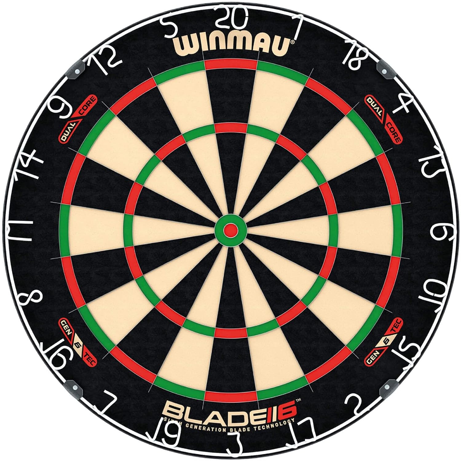 WINMAU Darts - Blade 6 Dual Core Dartboard - Professional Steel Tip Dart board with Official tournament specifications - Endorsed by the PDC
