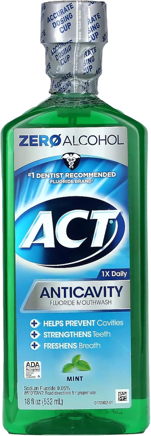 Act Anticavity Fluoride Mouthwash Mint 18 fl oz (Pack of 2)
